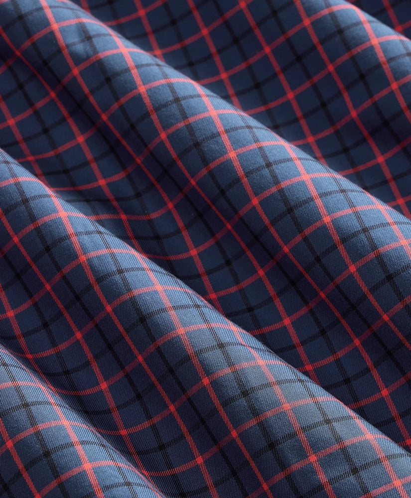 Big & Tall Stretch Supima® Cotton Non-Iron Twill Polo Button Down, Windowpane Sport Shirt | Brooks Brothers discount