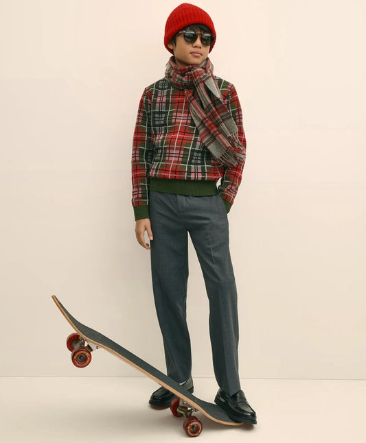 Boys Cotton Jacquard Tartan Sweater | Brooks Brothers sale