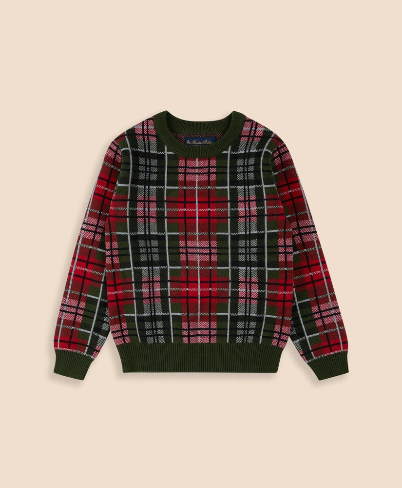 Boys Cotton Jacquard Tartan Sweater | Brooks Brothers sale