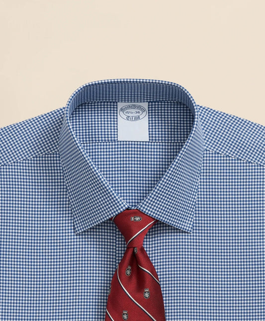 Brooks Brothers Explorer Collection Non-Iron Twill Ainsley Collar Gingham, Dress Shirt | Brooks Brothers on sale