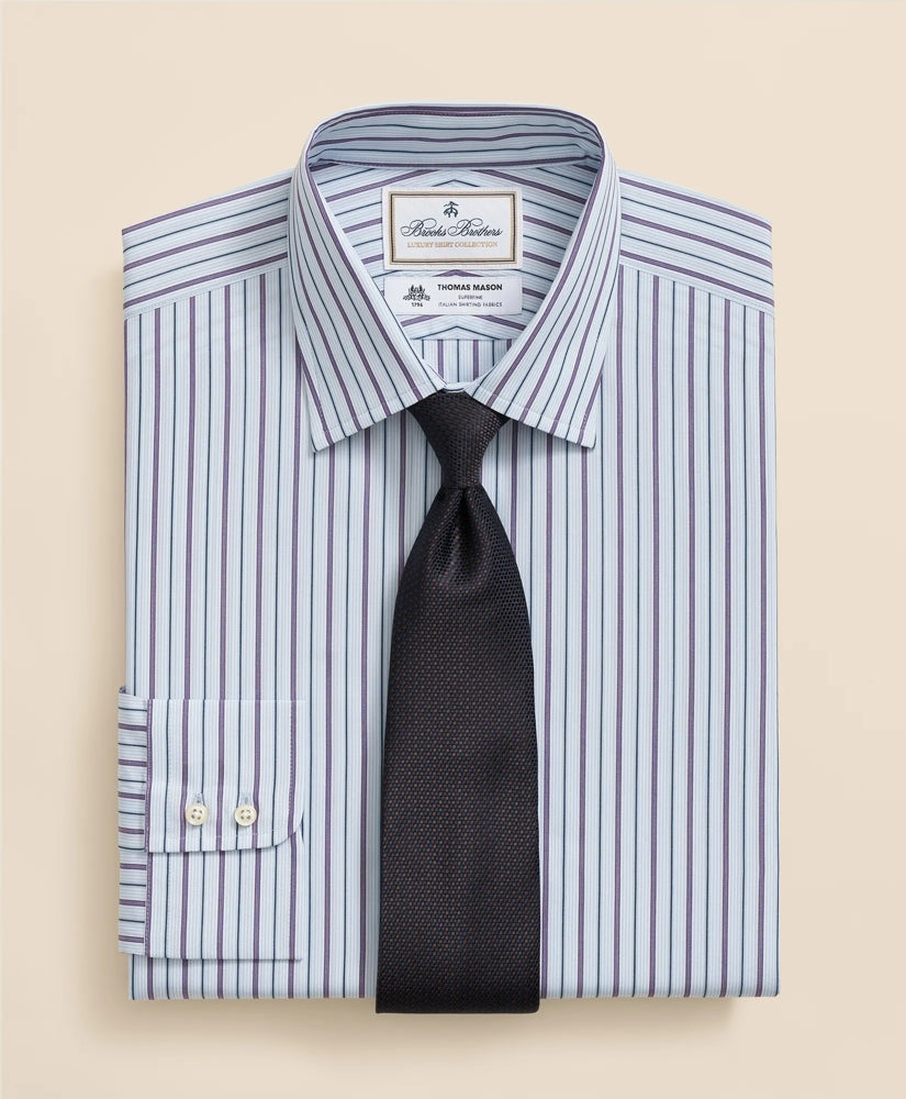 Brooks Brothers X Thomas Mason® Cotton English Collar, Stripe Dress Shirt | Brooks Brothers sale - US 3508