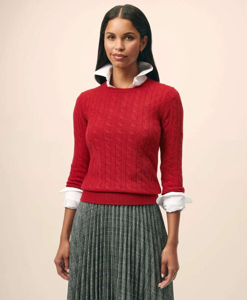 Cashmere Cable Crewneck Sweater | Brooks Brothers online - US 5929