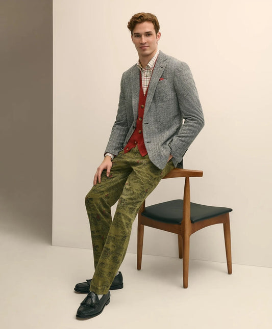 Classic Fit Herringbone Knit Sport Coat in Wool-Cotton | Brooks Brothers discount