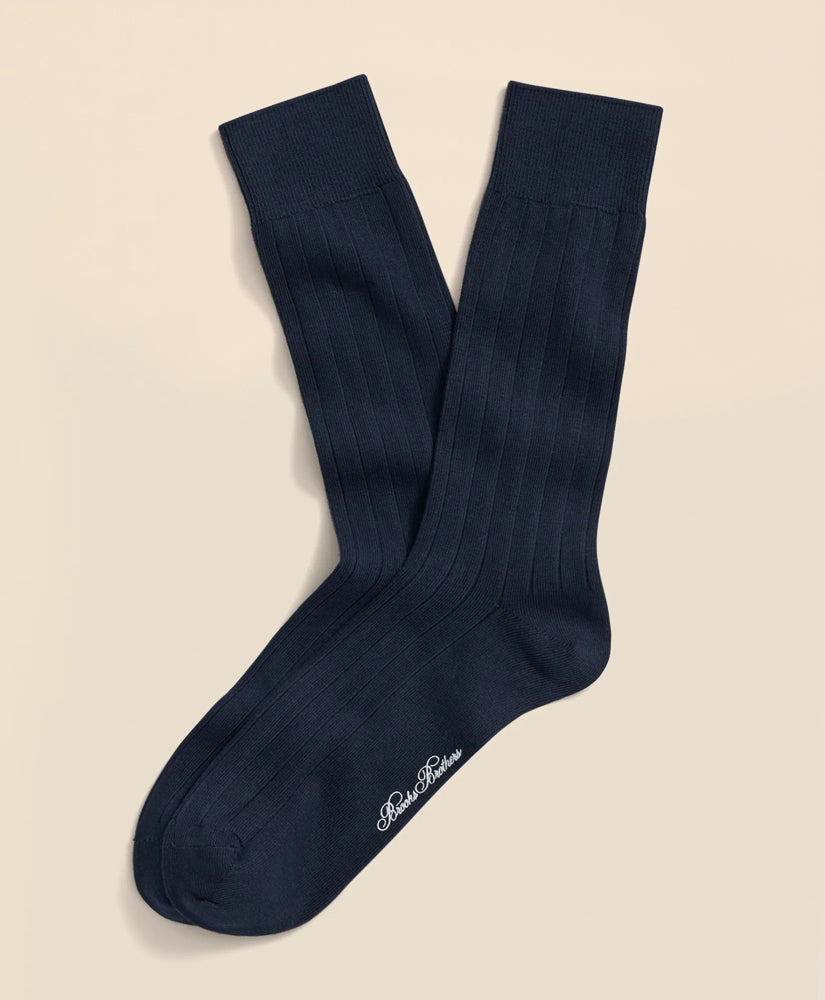 Cotton Blend Ribbed Crew Socks | Brooks Brothers cheap - US 2715
