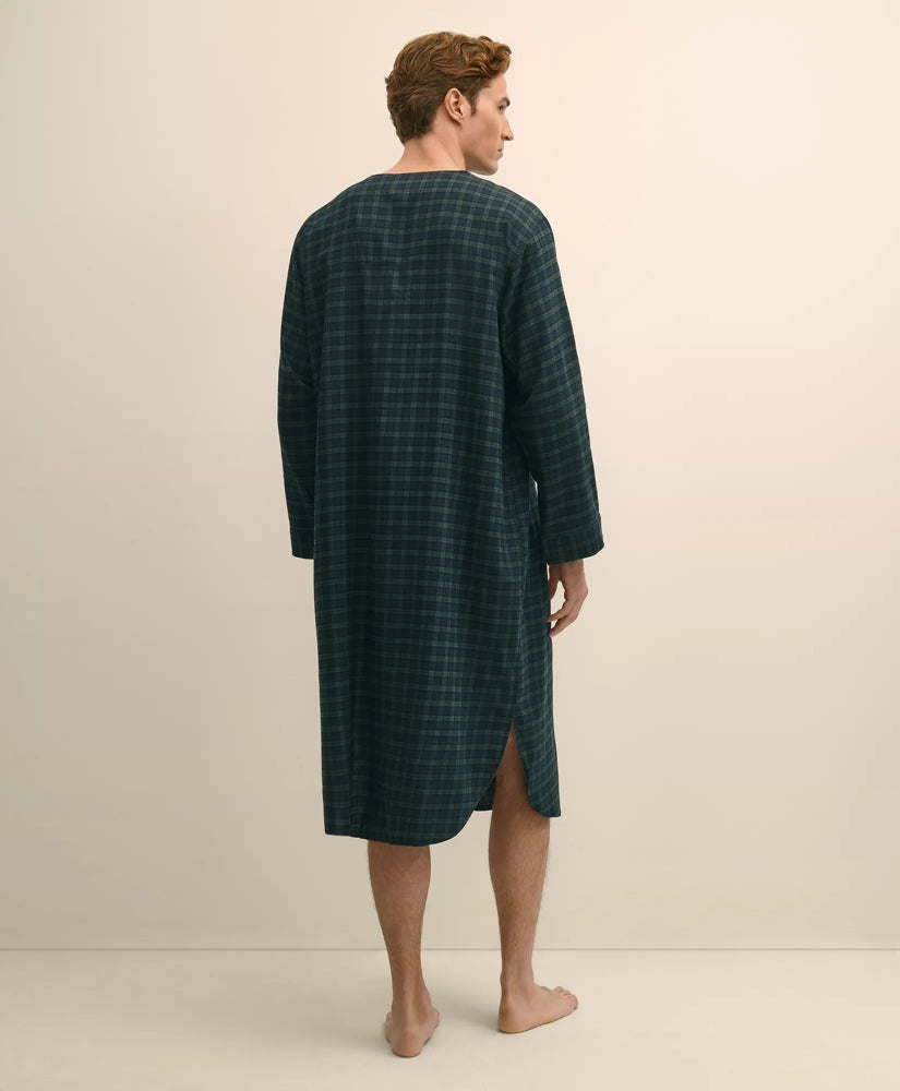 Cotton Flannel Tartan Nightshirt | Brooks Brothers online shop