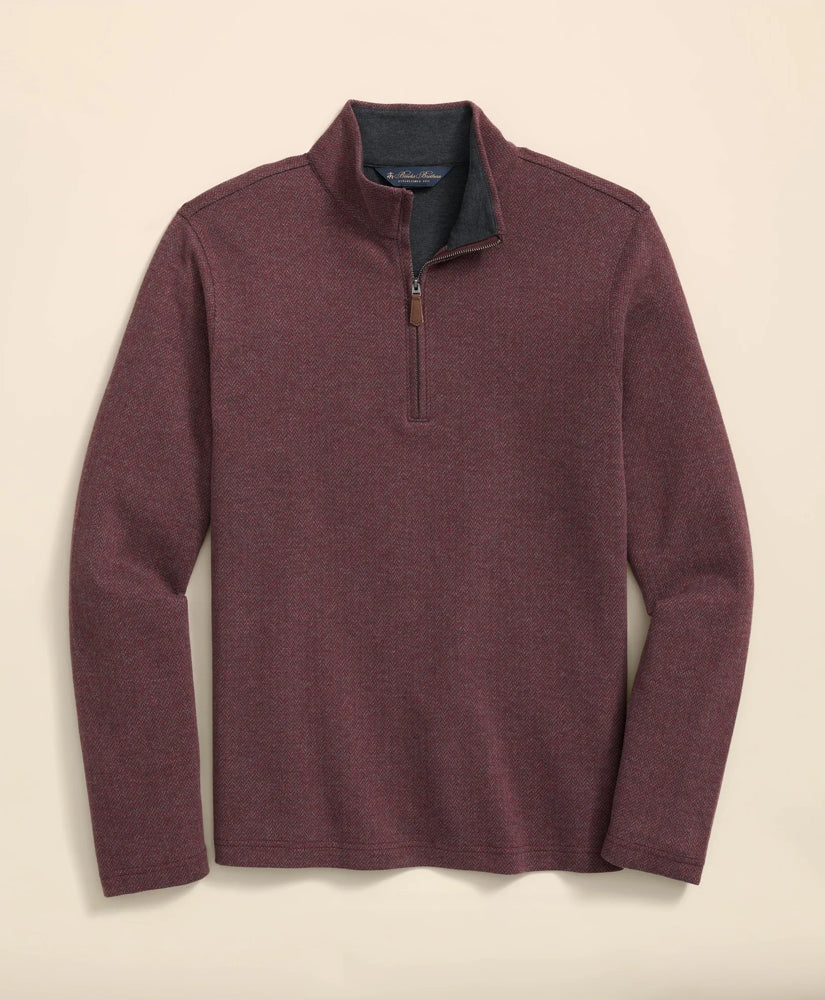 Cotton Herringbone Quarter-Zip | Brooks Brothers online shop - US 2021