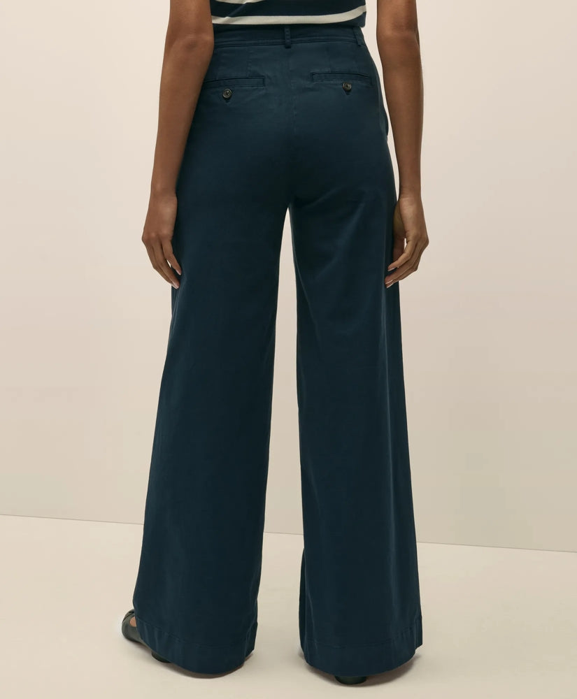 Cotton Twill Wide-Leg Pant | Brooks Brothers discount