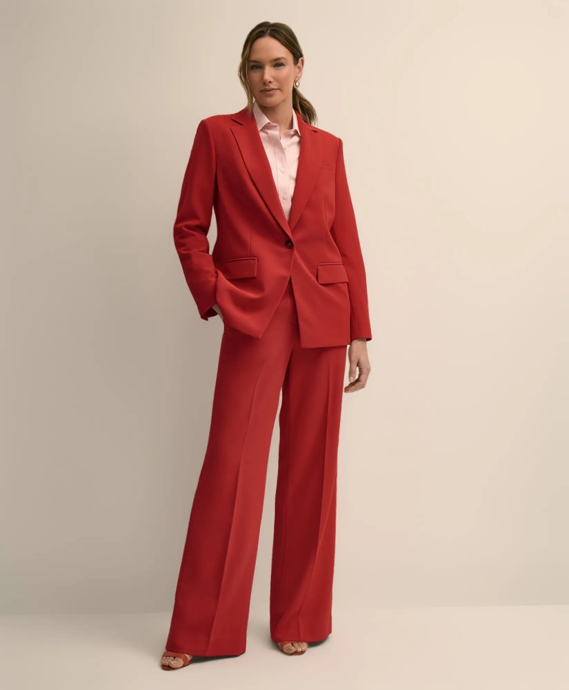 Crepe Wide-Leg Pants | Brooks Brothers online shop