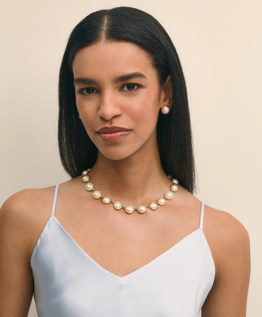 Faux-Pearl Gold-Plated Necklace | Brooks Brothers cheap