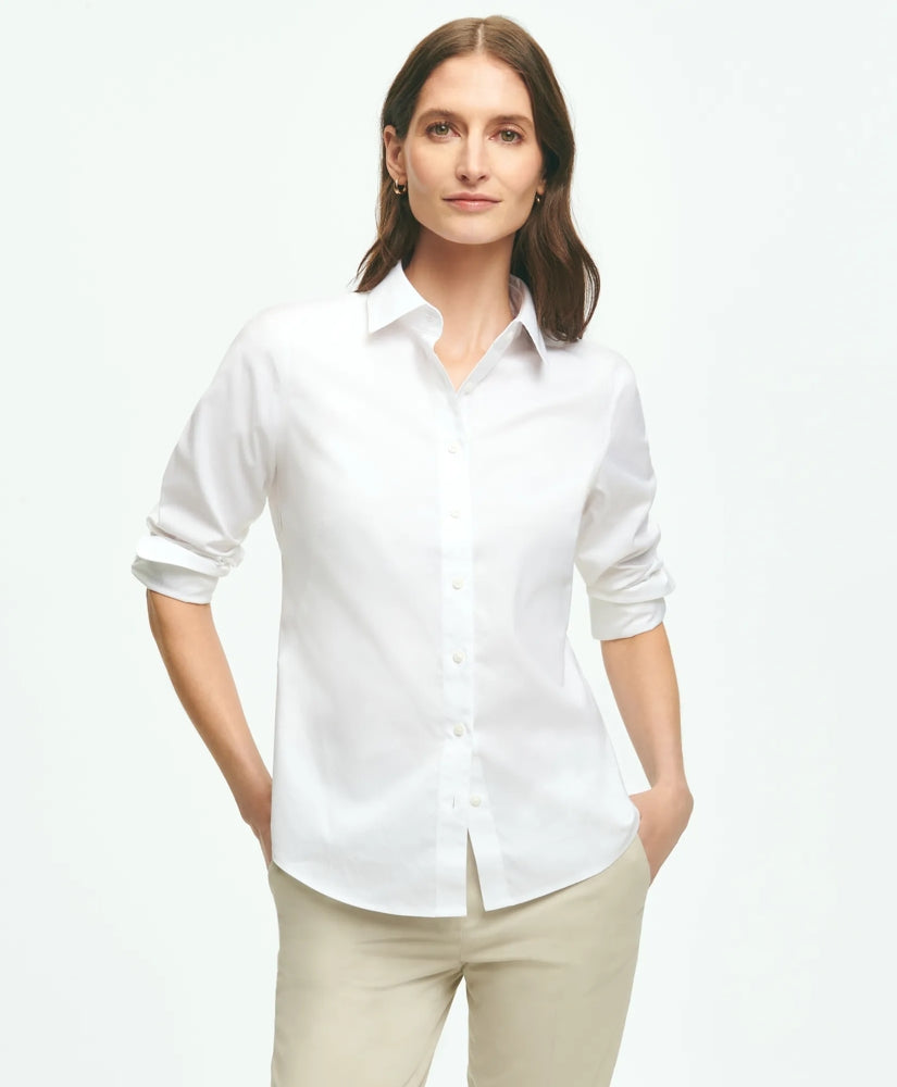 Fitted Non-Iron Stretch Supima® Cotton Dress Shirt | Brooks Brothers online - US 5575