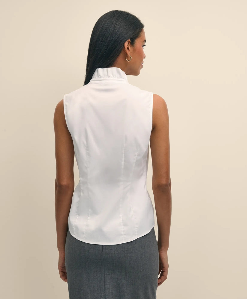 Fitted Non-Iron Stretch Supima® Cotton Ruffle Shirt | Brooks Brothers online