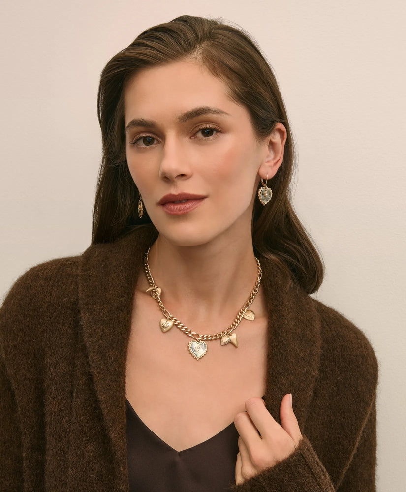 Gold-Toned Heart Charm Necklace | Brooks Brothers discount