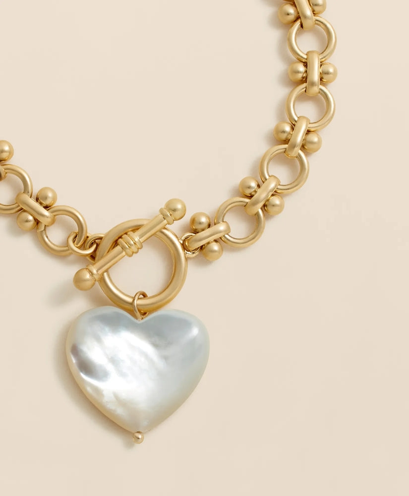 Gold-Toned Mother-of-Pearl Heart Bracelet | Brooks Brothers discount