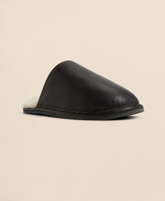 Leather Shearling Slippers | Brooks Brothers online