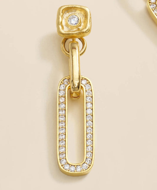 Loni Paul Pave Chain Link Earrings in 14K Plated Gold | Brooks Brothers online shop