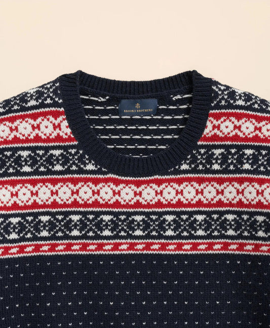 Merino-Wool Blend Fair Isle Sweater | Brooks Brothers on sale