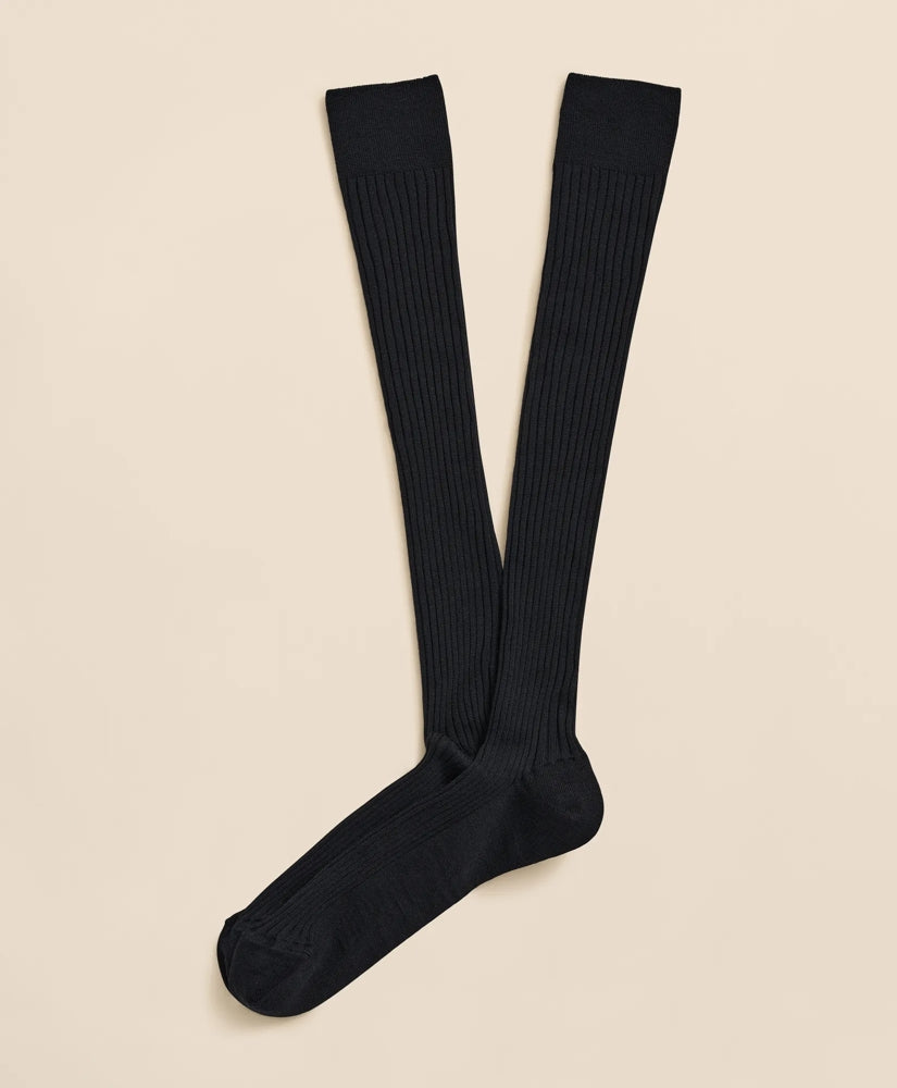 Merino Wool Blend Over-the-Calf Ribbed Socks | Brooks Brothers sale - US 3233