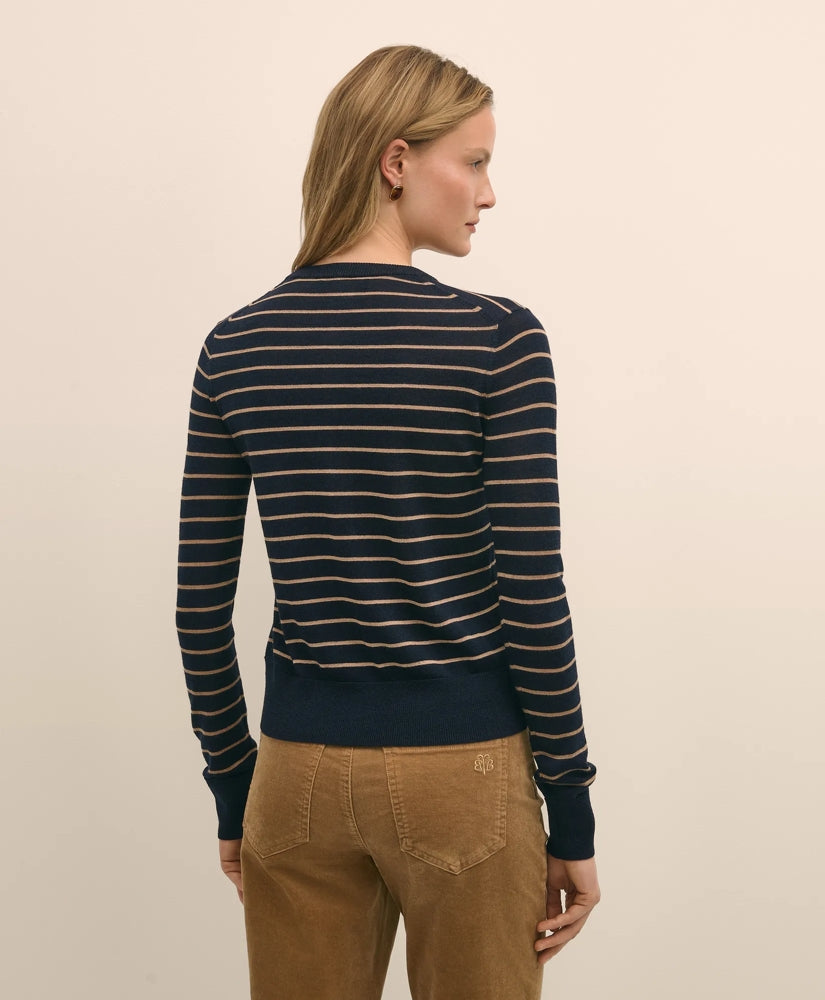 Merino Wool Striped Cardigan | Brooks Brothers online shop