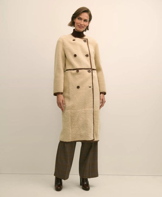 Double-Breasted Shearling Coat | Brooks Brothers on sale