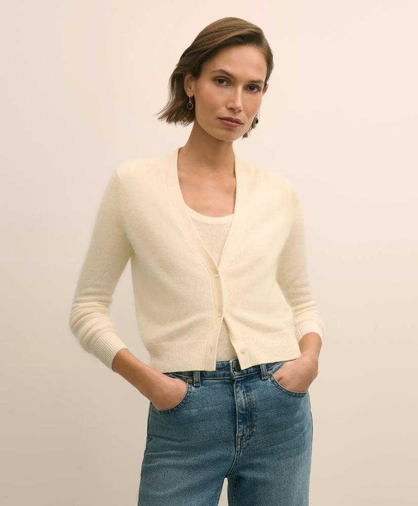 Wool-Cashmere Blend Cropped Cardigan | Brooks Brothers online shop - US 5208