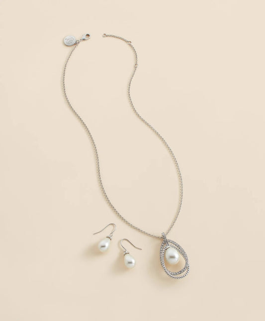 Orbital Interlocking Faux- Pearl and Crystal Set | Brooks Brothers on sale