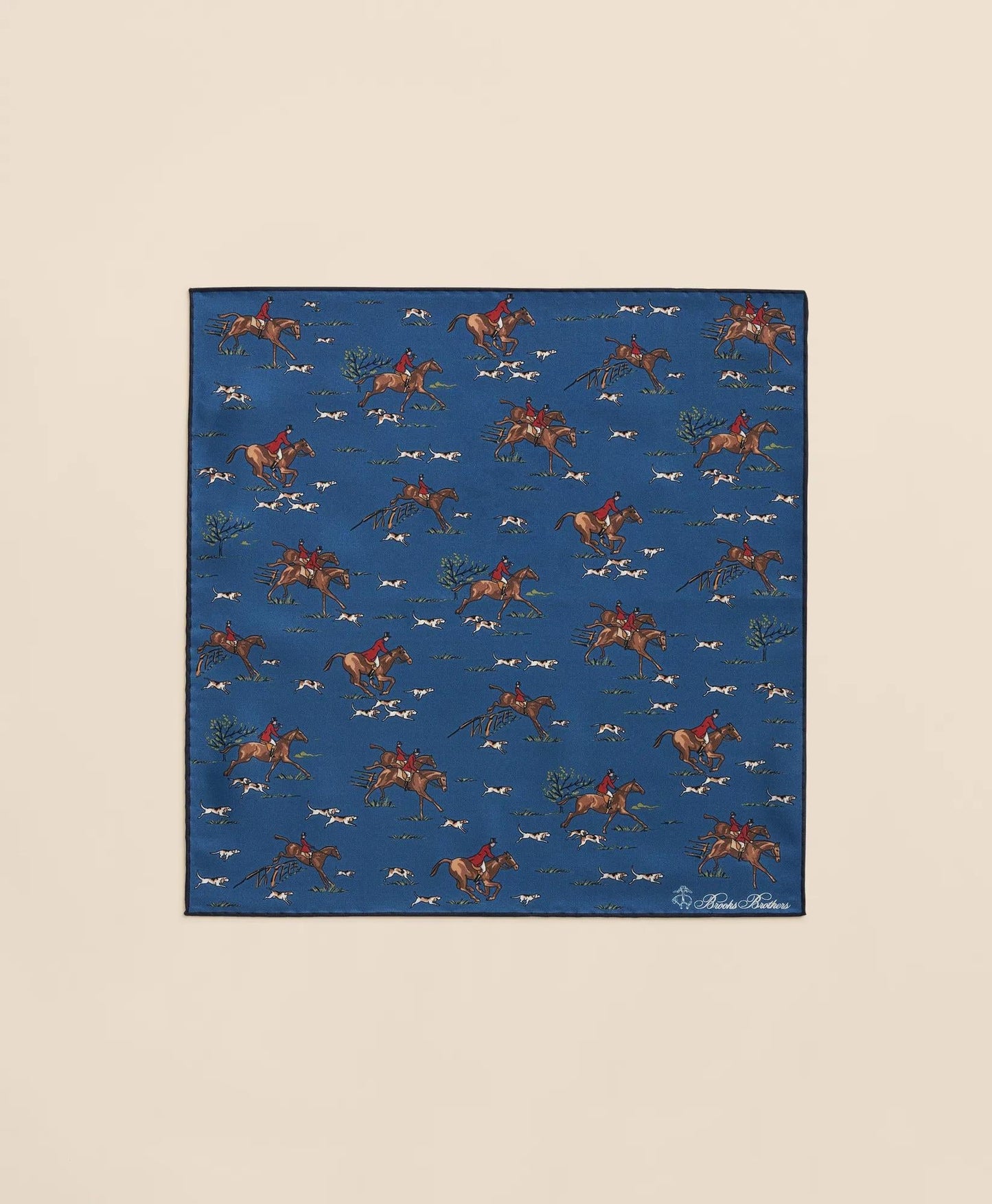 Equestrian Motif Silk Pocket Square | Brooks Brothers cheap