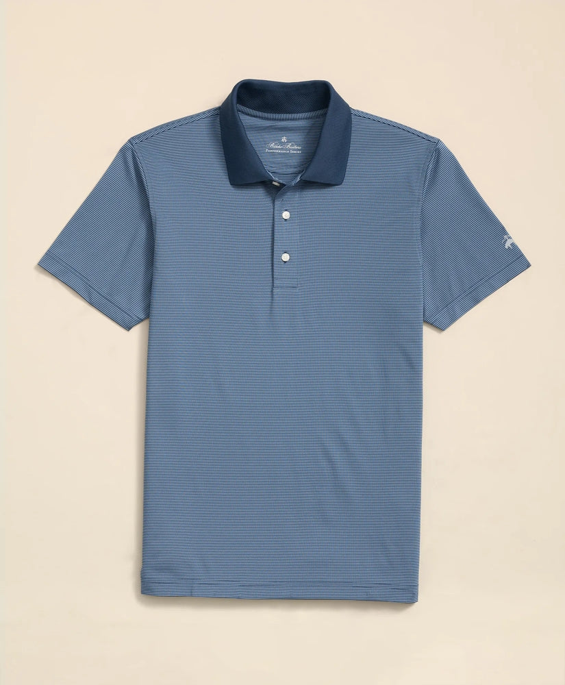 Performance Series Micro Stripe Jersey Polo Shirt | Brooks Brothers discount - US 7482
