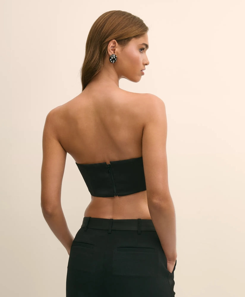 Pleated Cummerbund Bustier Top | Brooks Brothers online shop
