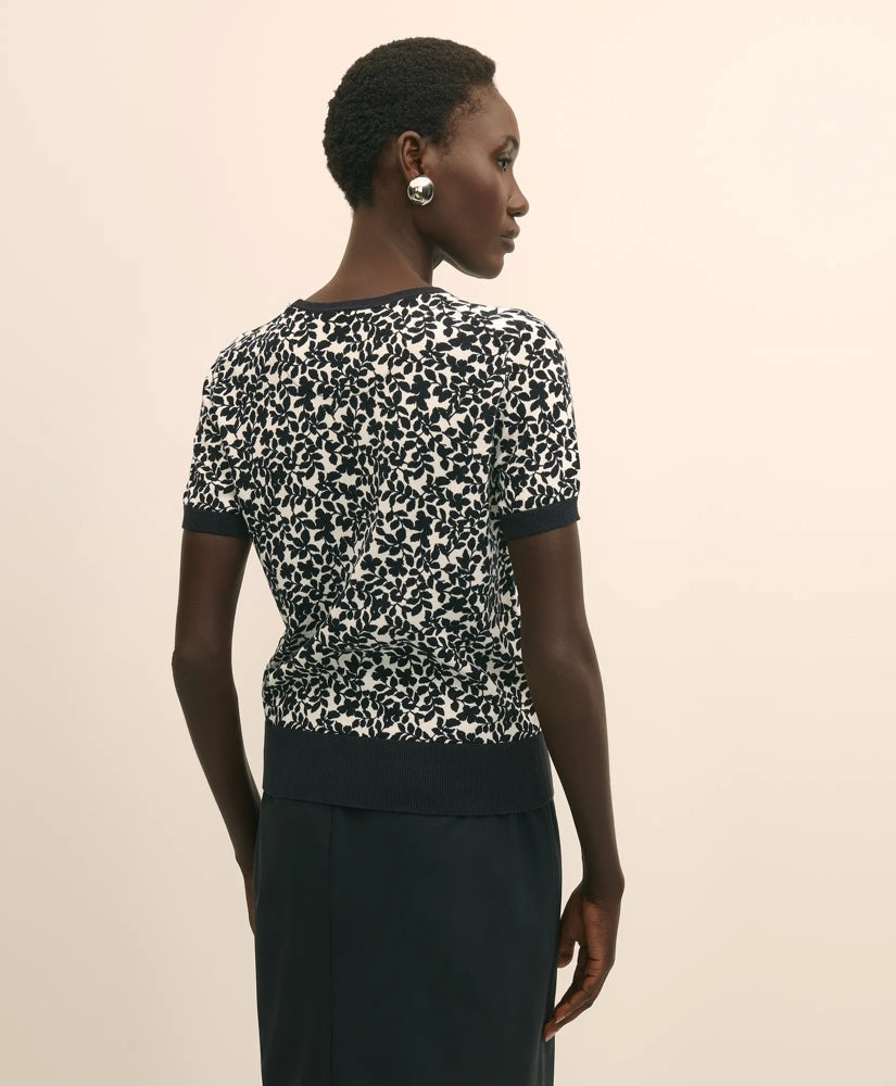 Leaf Print Cotton Shell | Brooks Brothers sale