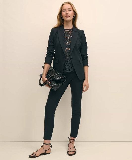 Relaxed Short-Sleeve Semi-Sheer Lace Top | Brooks Brothers discount