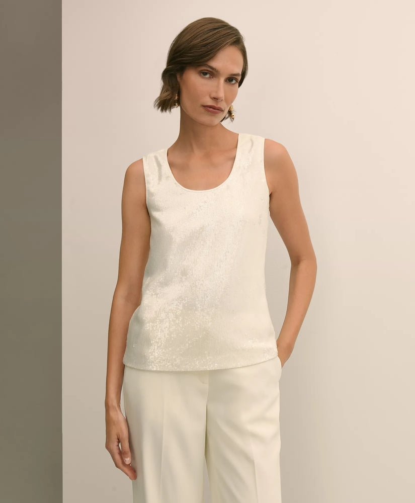 Sequin Scoop Neck Sleeveless Top | Brooks Brothers on sale - US 8615