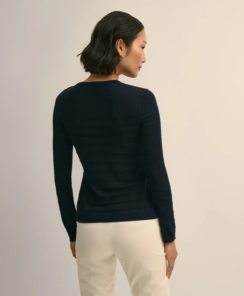 Silk-Viscose Shadow Stripe Heart-Button Sweater | Brooks Brothers cheap