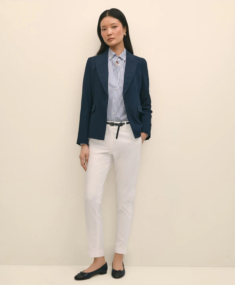 Single-Breasted Peak Lapel Jacket in Fine Twill Stretch Crepe | Brooks Brothers sale - US 6334