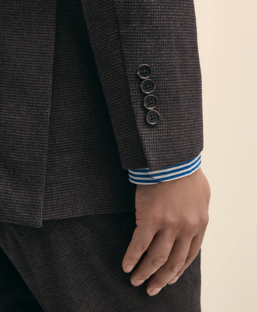 Slim Fit Mini-Houndstooth Suit Jacket in Brushed-Cotton | Brooks Brothers discount