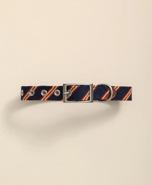 Smathers & Branson Needlepoint Rep Stripe Dog Collar | Brooks Brothers cheap