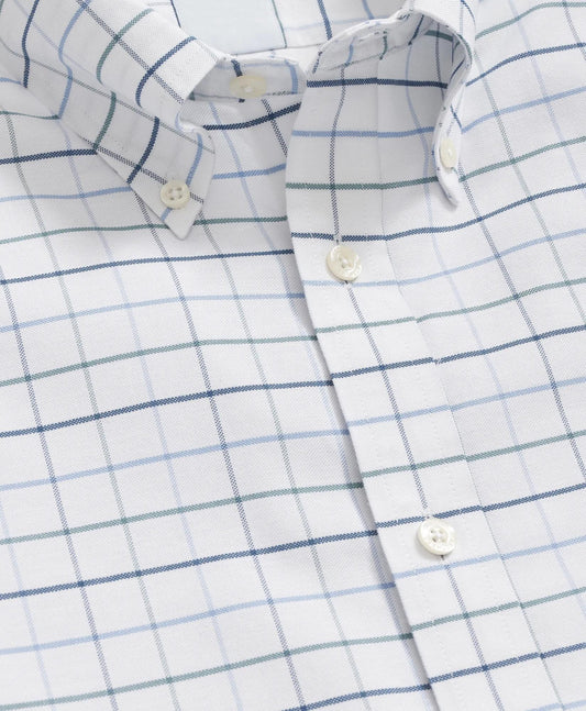 Stretch Cotton Non-Iron Oxford Polo Button Down Collar, Fine Windowpane Shirt | Brooks Brothers discount