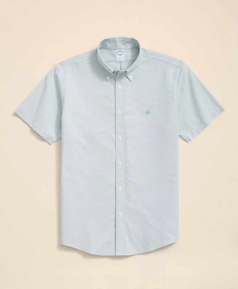 Stretch Non-Iron Oxford Button-Down Collar, Short Sleeve Shirt | Brooks Brothers online - US 6087