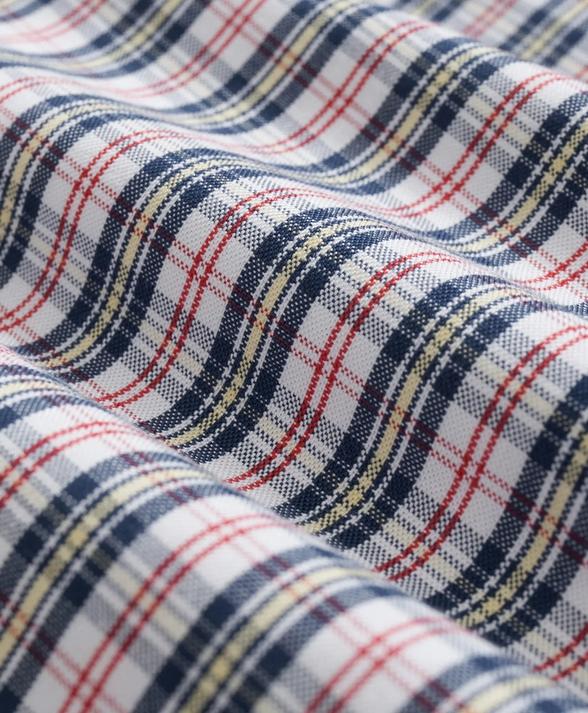 Stretch Non-Iron Oxford Button-Down Collar, Vintage Check Shirt | Brooks Brothers discount