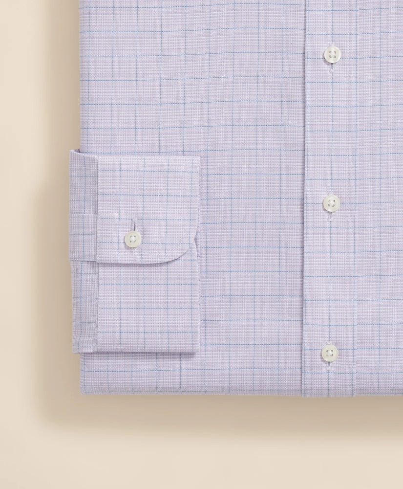 Stretch Supima® Cotton Non-Iron Royal Oxford English Spread Collar, Checked Dress Shirt | Brooks Brothers discount