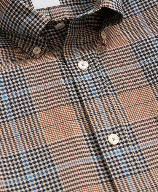 Stretch Supima® Cotton Non-Iron Twill Polo Button Down, Glen Plaid Sport Shirt | Brooks Brothers discount