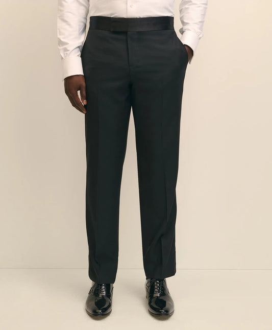 Traditional Fit Merino Wool Twill 1818 Tuxedo Pants | Brooks Brothers on sale