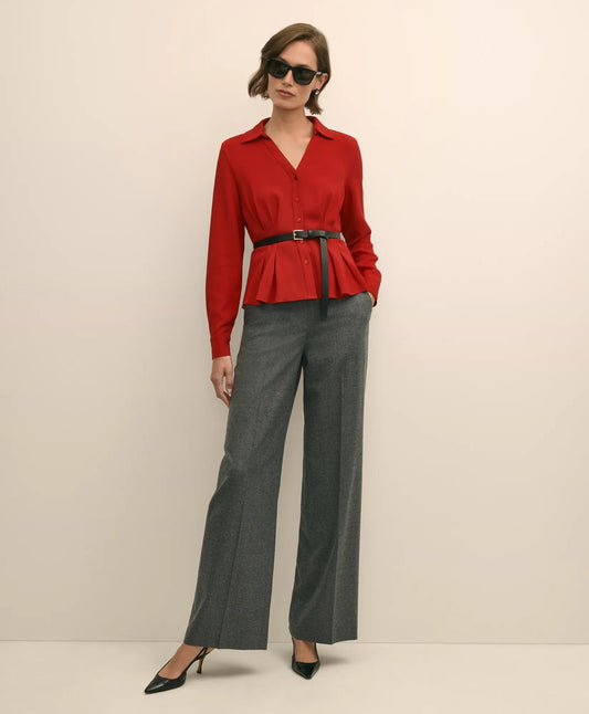 Viscose Peplum Blouse | Brooks Brothers online