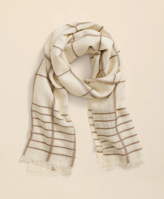 Viscose-Wool-Silk Blend Shimmer Plaid Scarf | Brooks Brothers online shop