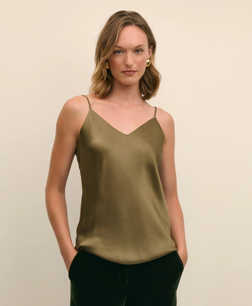 V-Neck Cami in Washable Silk Charmeuse | Brooks Brothers for sale - US 6475