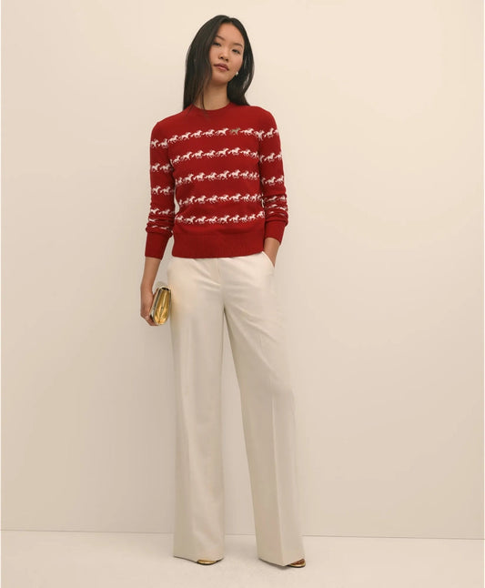 Women's Lunar New Year Merino-Wool-Blend Crewneck Sweater | Brooks Brothers online