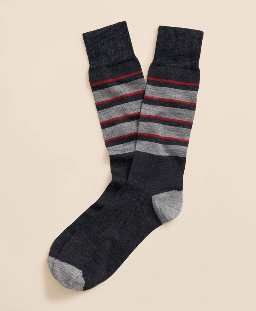 Wool-Blend Cap Toe Striped Socks | Brooks Brothers discount - US 4779