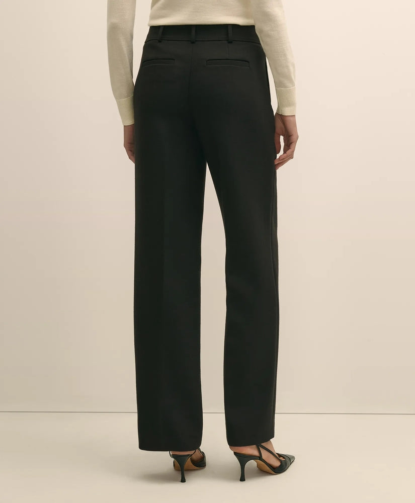 Wool Blend High-Waisted Wide-Leg Pant | Brooks Brothers online shop
