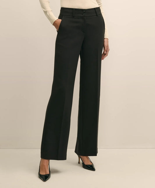 Wool Blend High-Waisted Wide-Leg Pant | Brooks Brothers online shop