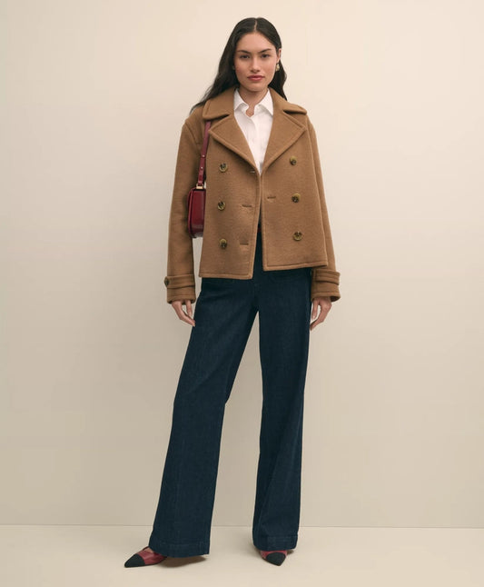 Wool Double-Faced Cropped Peacoat | Brooks Brothers online