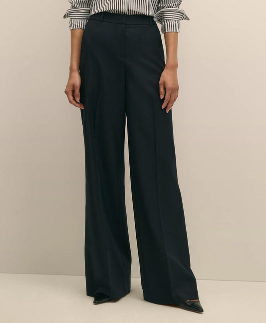 Wool Flannel High Waisted Wide-Leg Pant | Brooks Brothers for sale